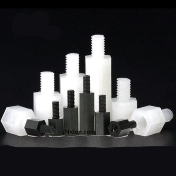 20-50pcs Male to female nylon standoff M2 M2.5 M3 M4*L+6 white black pcb Nylon Standoff Spacer Column Plastic Spacing Screws-10mm
