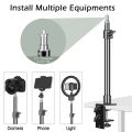 C Tripod Clamp Desk Mount Light Stand with 1/4 Ball Head Table Fixture Ring Light Adjustable Tabletop Bracket Stand DSLR Camera. 