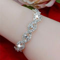 Versatile -Delysia King Women Elegant Luxury Bracelet Ladies Unlimited Rhinestone Wrist Chain Birthday Party Gifts (color: Silver)- Avant-garde. 