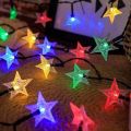 Star Shape Led String Lights Fairy Lights, Christmas Wedding Party Home Decoration Star Shaped Led Lights, String Curtain Window Bedroom Xmas Fairy Lamp Home Deco - Light-4978.