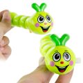 Baby wind-up toy Promotion mini plastic wind-up game toy colorful upper chain caterpillar toy.