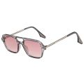 SO EI Retro Double Bridges Women Sunglasses Fashion Pink Gradient Eyewear Trending Hollow Leopard Blue Sun Glasses Men Shades. 