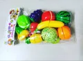 Play Food Toy cutting Fruit & Food cutter Set play Kitchen Kits early Education Toys for Girls 10 Pcs. 