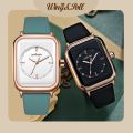 New Fashion Elegant Square Dial Women Waterproof Quartz Watch Vintage Simple Wristwatch Gift Idea. 