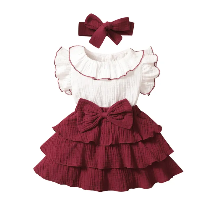 DSstyles%20Girls%20Princess%20Dress%20Summer%20Flying%20Sleeves%20Ruffled%20Dress%20With%20Bowknot%20Headband%20For%20Birthday%20Christmas%20Party%20-%20Image%202