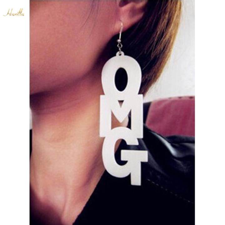 2x%20cool%20Acrylic%20Large%20OMG%20Letters%20Dangle%20Drop%20Earring%20Hip%20-%20Image%209