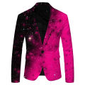 Shiny Gold Sequin Glitter Embellished Blazer Jacket Men Nightclub Prom Suit Blazer Men Costume Homme Stage Clothes For Singers.