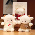 23cm Cute Sheep Plush Doll Fluffy Stuffed Soft Animal Throw Toy Valentine's Day Birthday Gift With Bag Party Home Decoration.