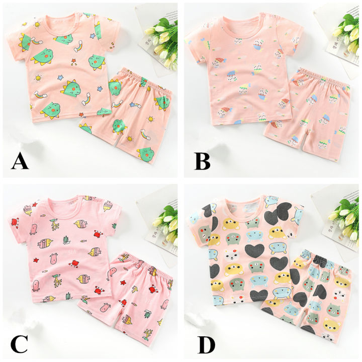 (New)%202%20pcs/set%20ldren%20E%20service%20cotton%20cartoon%20print%20short%20sleeve%20back%20shorts%20for%200-3%20years%20old%20kids%20color%20-%20Image%203
