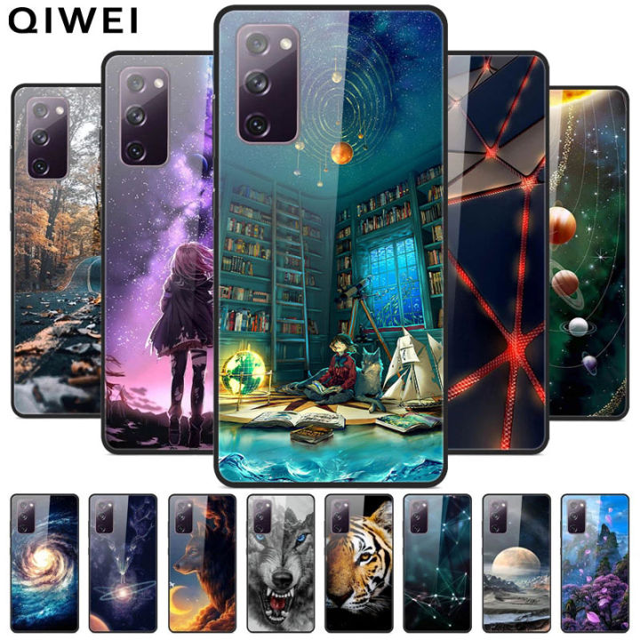 For Samsung S20 FE Case Tempered Glass Hard PC Phone Back Cover