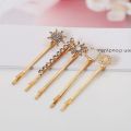 Gold Metal Women Vintage Fashion Girls Pentagram Hair Hairpins Hairgrips. 