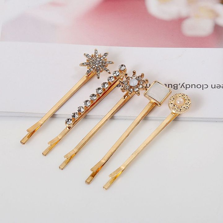 Gold Metal Women Vintage Fashion Girls Pentagram Hair Hairpins Hairgrips