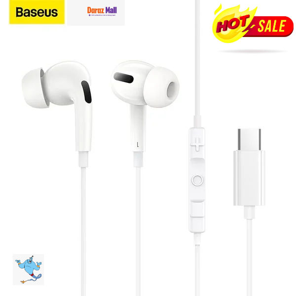 Type C Baseus Encok in-ear C18 Wired Earphones For Smartphone iPad Pro Laptop