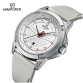 NAVIFORCE 8031 Silver-White Sport Quartz watch for men Silicone strap with Date Alloy Case wristwatch -Silver&White.