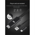 2 in 1 USB C 3.1 Type-C to HDMI-Compatible 4K 30Hz Adapter Cable with USB Power for Phone Connected to Projector TV.