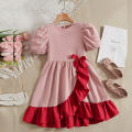 Attractive Fashionable Design Baby Girl  One Piece Dress Dubai Charry Fabric. 