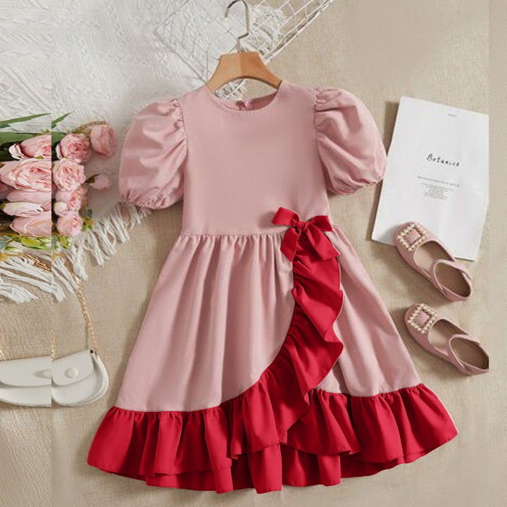 Attractive%20Fashionable%20Design%20Baby%20Girl%20%20One%20Piece%20Dress%20Dubai%20Charry%20Fabric%20-%20Image%204