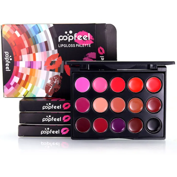 Popfeel%20Beauty%2015%20Colors%20Matte%20Lip%20Gloss%20Lipstick%20Cosmetic%20Makeup%20Palette%20Set%20-%20Image%202