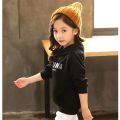 Children's Clothing Girls' Sweater Thin Loose Western Style Top Toddler Children Teens2022New Children's Hooded Jacket Spring and Autumn. 