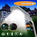 【New Choice】40W 82 LED Solar Street Road Wall Light Lamp Waterproof IP65 PIR Motion Sensor + Light Control+ Dim Sensor Pure White Monocystalline Solar Panel w/ 50cm Pole Support Rod Outdoor Garden.