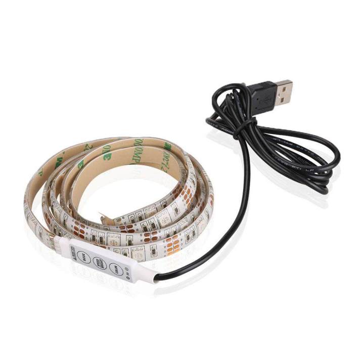 Bias Lighting for HDTV 2m/6.5ft USB LED Strip Multicolor RGB Backlight Kit Cuttable with 60LEDs for Flat Screen TV LCD Desktop PC Monitors (White)