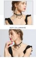 Korean Black Flower Rhinestone Choker Statement Necklaces for Girls Simple Stylish - Lace Hand-Knit Velvet Choker Jewelry Accessories Necklace for Women.