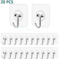 Transparent Wall Hooks Heavy Duty Multi-Purpose Wall Hook Adhesive Hooks Door Hangers Load Rack Hooks Strong Bathroom Kitchen.