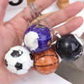 3D Puzzle Ball Keychain Cartoon Ball Shaped Jigsaw Basketball Football Puzzles Keyring Earth DIY Accessory.