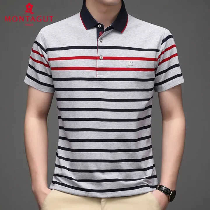 Montagut%20Summer%20Pure%20Cotton%20Dad%20Summer%20Short%20SleeveTCasual%20Thin%20T-shirtpoloShirt%20Men's%20Elbow-Sleeved%20Top%20T-shirt%20Top%20-%20Image%203