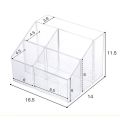 Student Children Transparent Desk Pen Holder Multifunction Large Capacity Pencil Storage Box 5-Grid Acrylic Stationery Organizer Desktop. 