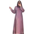 Islamic Stylish modern cherry borkha Onion Color ambroidary design B-1276.