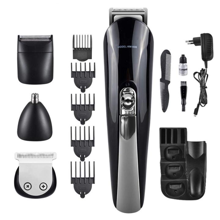 Kemei%20KM-600%20Kemei%20Multifunction%2011%20in%201%20Titanium%20Blade%20Hair%20Trimmer%20For%20Men%20-%20Black%20-%20Image%203