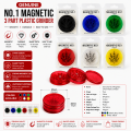 Genuine No.1 Magnetic 3 Part 60mm Plastic Grinder-Tobacco Shark Teeth Storage Plastic Grinder Accessories..
