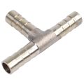 8mm T Shape Air Gas Fuel Water Gasoline Hose Joiner Pipe Connector - brass tone. 