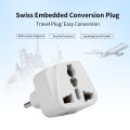 HXSJ Swiss Embedded Conversion Plug 3-hole Adaptor Plug Swiss Plug to Universal Socket Travel Plug Adapter White. 