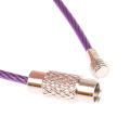 10Pcs Stainless Steel Keychain Rope Wire Cable Loop Screw Lock Gadget Ring. 