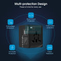 DoomHot Multi Socket International Travel Adapter All-in-one Universal Wall Plug Multi-Outlets Electrical Adapter Multi-Country Portable Converter Plug Power Supply Worldwide Travel Charger Power Converters with 2 USB Ports for USA/UK/AUST/EU.