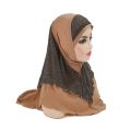 H076 Adults or big girls medium size 70*60cm pray hijab muslim hijab scarf islamic headscarf hat amira pull on headwrap. 