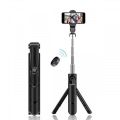 XT-02 Foldable Mini 3-in-1 Wireless Selfie Stick Tripod with Remote - Extendable Monopod for Android and iPhone.
