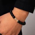 Black Stone Dumbbell Bracelet Men - Bracelet For Men.
