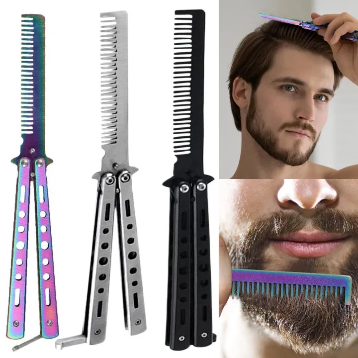 Foldable%20Hair%20Comb%20Stainless%20Steel%20Practice%20Training%20Comb%20Beard%20Moustache%20Brush%20Salon%20Hairdressing%20Styling%20Tool%20-%20Image%203