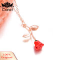Women Elegant Rose Flower Pendant Chain Necklace Jewelry Valentines Day Gift.