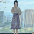 Cao Zhou Yuyue Women's Han Chinese Clothing Song Style Skirt Summer Daily Thin Mid-Length Printing Horse-Face Skirt. 