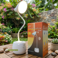 SUNMOON SM-7707 Rechargeable Touch Sensor Warm Light 3 Modes Flexible LED Lamp With Pen & Phone Holder. 