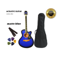 Matte Blue Premium Acoustic Guitar -2024 Edition. 