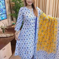 Anisha Fashion Gallary - Unstitched Cotton Screen Printed Salwar Kameez - Elevate Your Style with This 3-Piece Dress for Girls.