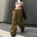 Gaono Women Oversized Baggy Cargo Pants Loose Fit Low Waist Drawstring Wide Leg Trousers Summer Casual Jogger Sweatpants. 