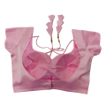 Pink Color Semi Backless Blouse For Women. 