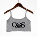 New Crop Top QOS Queen Of Spades Print Women's Elastic Cotton Camis Sleeveless Female Short Girls Tank Top Bar Women.