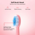 HEGRUS Electric Toothbrush Sonic Children's Electric Toothbrush Kids 3 To 12 Years Old Cleaning Care Oral Bacteria Soft Hair Small Brush Head 6 Replacement Brush Heads USB Charging Low Noise. 